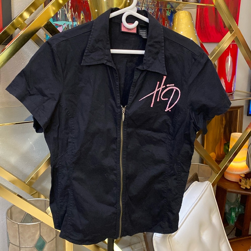 Harley Davidson Zippered Top, Blouse, Shirt.